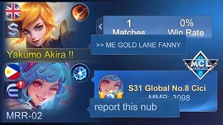 PLAYING FANNY GOLD LANE IN MCL😂 MY TEAM IS MAD AT ME SOLO MCL GAMEPLAY [upl. by Kennard351]