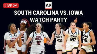 Iowa vs South Carolina LIVE watch party of NCAA womens basketball championship [upl. by Aniuqal202]