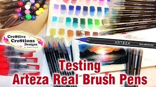 Arteza Real Brush Pens Test  Review  my honest Opinion [upl. by Anwahs276]