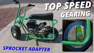 Doodlebug minibike sprocket adapter install and top speed [upl. by Adnaval325]