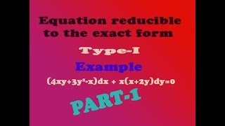 VTU Engineering Maths 1 equation reducible exact equation type 1 example PART1 [upl. by Ainavi419]