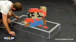 Desenhando o Mario em 3D com giz de cera [upl. by Annot]