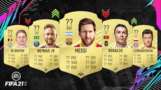 FIFA 21  OFFICIAL TOP 100 RATINGS  FT MESSI RONALDO NEYMAR etc [upl. by Edeline28]