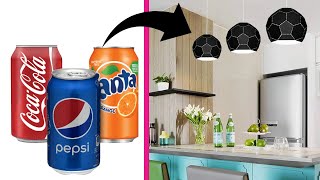 🪔Transforma tubos y LATAS en una Increíble LÁMPARA🔴Lámpara Única Hecha en Casa🏡Latas Recicladasquot [upl. by The]