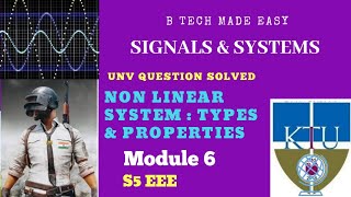 Non linear System Types amp Properties  Previous yearEE Signals amp Systems ACT Module 5 [upl. by Krys]