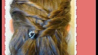 Half Up Hairstyle Tutorial Criss Cross Twists For Medium Hair Long Hair [upl. by Ayekel15]