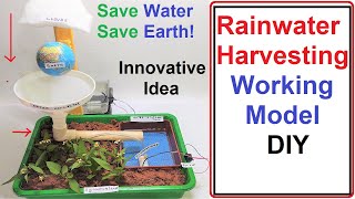 Rainwater harvesting working model  inspire award science project to save water  DIY  howtofunda [upl. by Higbee995]