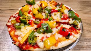 Jain Homemade Pizza recipe with pizza sauce  Jain pizza without oven  Homemade By Jigisha [upl. by Bloom974]