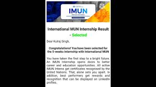 International MUN  IMUN  IMUN Internship  IMUN2021 Campus Ambassador Hindi  shorts [upl. by Sadye12]