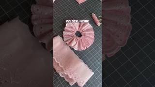 DIY ribbon scrunchie 🎀 easy ruffle scrunchie tutorial 💕 diy scrunchies sewingtutorial [upl. by Oironoh]