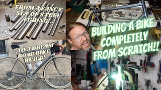 BUILDING A CUSTOM STEEL BICYCLE FROM SCRATCH Fillet brazing a bare tubeset and complete assembly [upl. by Nosidda]