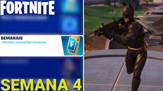 COMO COMPLETAR TODAS AS MISSÕES DA SEMANA 4  TEMPORADA 1  FORTNITE [upl. by Carey]