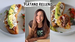 SI TIENES UN PLATANO MADURO CARNE Y QUESO  Hacemos plátano relleno [upl. by Gray]