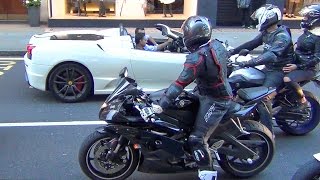 Superbikes and Supercars Loud Sounds in the City [upl. by Radborne]