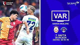 VAR – Sahada İnceleme  GalatasarayKasımpaşa  7 Hafta  Dakika 50 ve 78 [upl. by Enilraep]