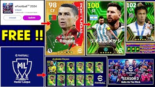 eFootball™ 2024 Season 3 New Ambassador amp Premium Club Packs Master League Epics Free Coins 🤩🔔 [upl. by Wilkie]