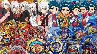 EVOLUTION MATCH  All Valkyries VS All Spriggans FULL GENERATION Valt VS Shu  Beyblade Burst DB [upl. by Ecirtnahs]