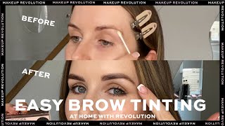 QUICK AT HOME BROW TINTING  MAKEUP REVOLUTION [upl. by Ellessig5]