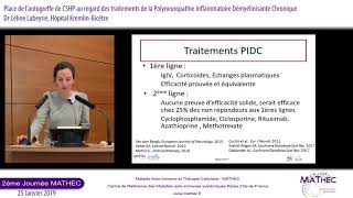 Lautogreffe de CSHP dans la Polyneuropathie Inflammatoire Démyélinisante Chronique  Dr C LABEYRIE [upl. by Nigrom]