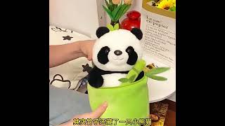 Kawaii Bamboo Tube Panda Set Plush Toy Cute Plushies Stuffed Animal Bear Doll [upl. by Lyrrad]