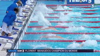 Mondiaux de natation  Florent Manaudou sacré sur 50 m papillon [upl. by Lynde741]