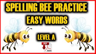 Spelling Bee Practice  PDF  Level A Easy Words Easy English Lesson [upl. by Sucitivel]