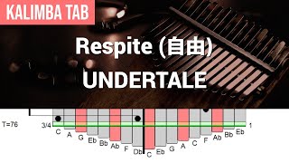 【カリンバ 楽譜】Respite 自由  UNDERTALE【Kalimba Tab】 [upl. by Goody]