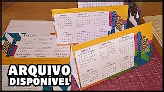 CALENDÁRIO 2024  Como Baixar e Montar Calendário de mesa [upl. by Oremar]