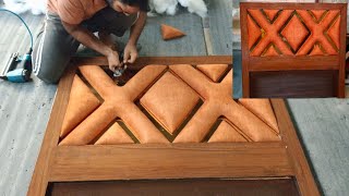 how to make headboard design double bed making 😃 [upl. by Drake]