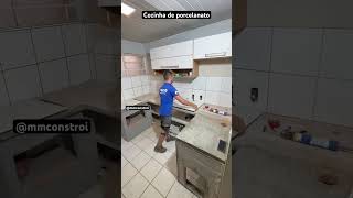 Como fazer cozinha de concreto e porcelanato [upl. by Htrap]