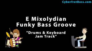 Funky Bass Groove in E Mixolydian  Drum amp Keyboard Jam Track [upl. by Anileme]