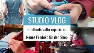 Selbstständige Maßschneiderin  Pfadfinderzelte reparieren  Neues TShirt für Etsy  Studio Vlog 2 [upl. by Inalej198]