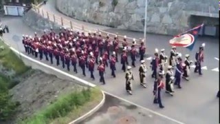 Sektion Rhone  Oberwalliser Tambouren und Pfeiferfest Bürchen  Einmarsch Sonntag [upl. by Dirgni]