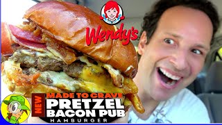 Wendys® PRETZEL BACON PUB DOUBLE CHEESEBURGER Review 👧🥨🥓🍔 ⎮ Peep THIS Out 🕵️‍♂️ [upl. by Mailand547]