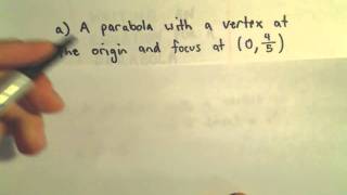 Conic Sections Parabolas Part 4 Focus and Directrix [upl. by Devol57]