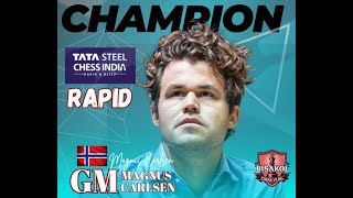 Rapid Champion Magnus Carlsen  Tata Steel Chess India 2024 [upl. by Uchish688]