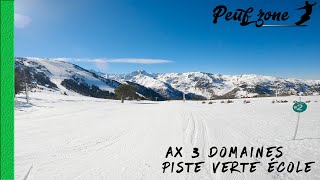 Ax 3 Domaines  Piste verte École station de ski Bonascre en Ariège [upl. by Ballman]