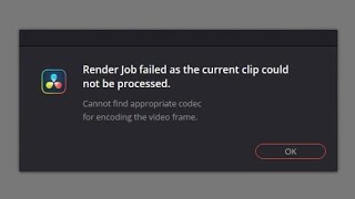 Davinci Resolve 18 Render Job Failed Cannot find appropriate codec [upl. by Venn986]