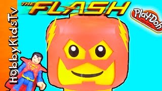 GIANT FLASH PlayDoh Lego Head Makeover  Blind Box Surprise [upl. by Dona560]