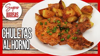 😋 CHULETAS DE CERDO al HORNO con Patatas ► Recetas de Chuletas 1 [upl. by Nnaeirual603]