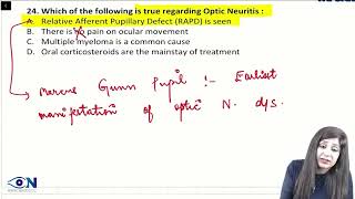 Optic neuritis inicet pyq [upl. by Nauqit]