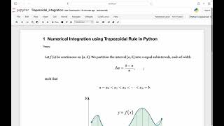 Integration using trapezoidal rule in Python [upl. by Eceinehs]