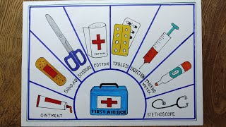 First aid kit drawing easilyEasy way to draw first aid kit box step by step [upl. by Margarete]