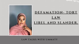 DEFAMATION  TORT LAW LIBEL AND SLANDER UNDER NIGERIAN LAW [upl. by Joo543]