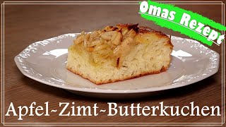 Omas Apfel  Zimt  Butterkuchen vom Blech  Apfelkuchen selber machen  Apfelkuchen  Hefekuchen [upl. by Bertram]