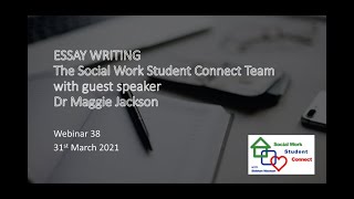 ESSAY WRITING with the student connect team Webinar 38 [upl. by Aylmer]