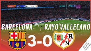 Highlights  FC Barcelona 30 Rayo Vallecano • La Liga 2324  Simulación de Video Juego [upl. by Carlynne910]