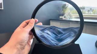 Muyan Moving Sand Art Picture Sandscapes in Motion Round Glass 3D Deep Sea Sand Art Review [upl. by Aehsel737]