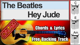 🎸 Hey Jude  The Beatles  Cover  Free Backing Track Chords and Lyrics guitarbackingtrack [upl. by Eirolav]