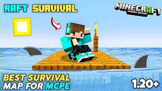 Raft Survival Map For Minecraft PE 120  Best Raft Survival Map For MCPE [upl. by Tihom]